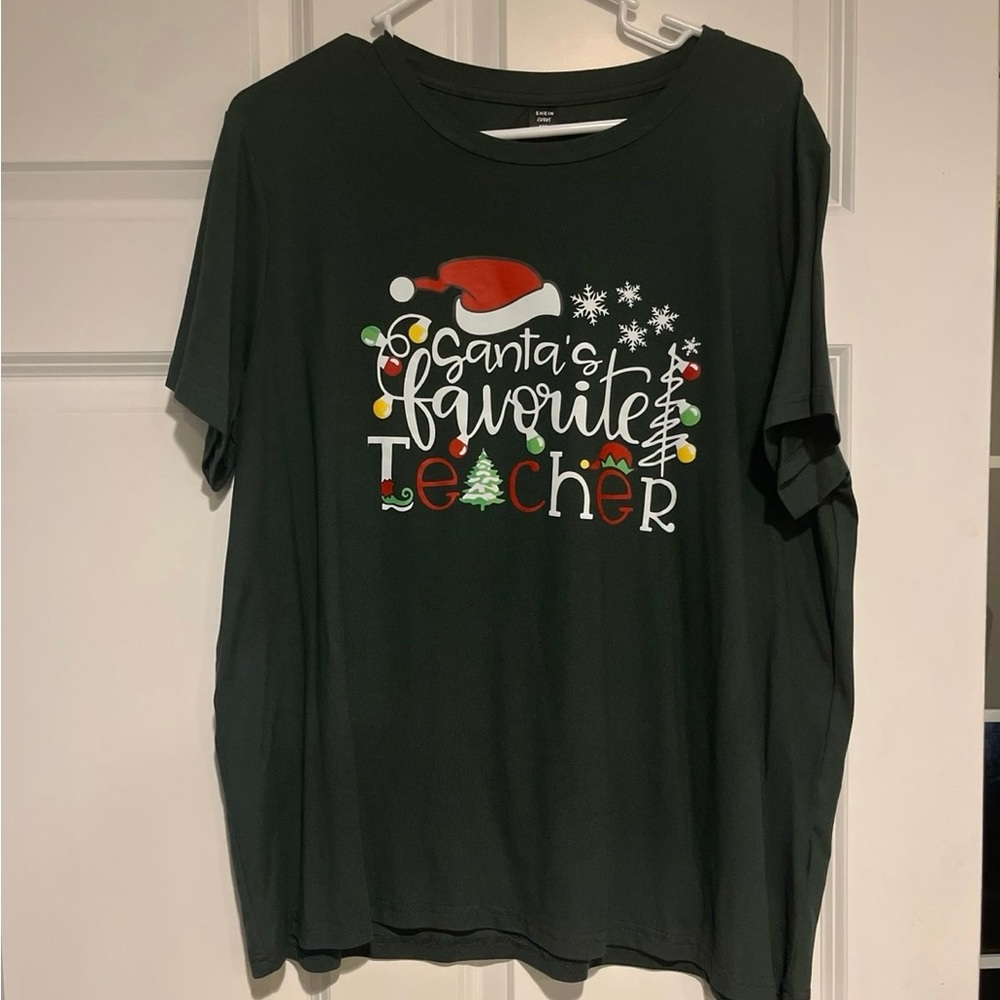 SHEIN Dark Green Curve T-Shirt